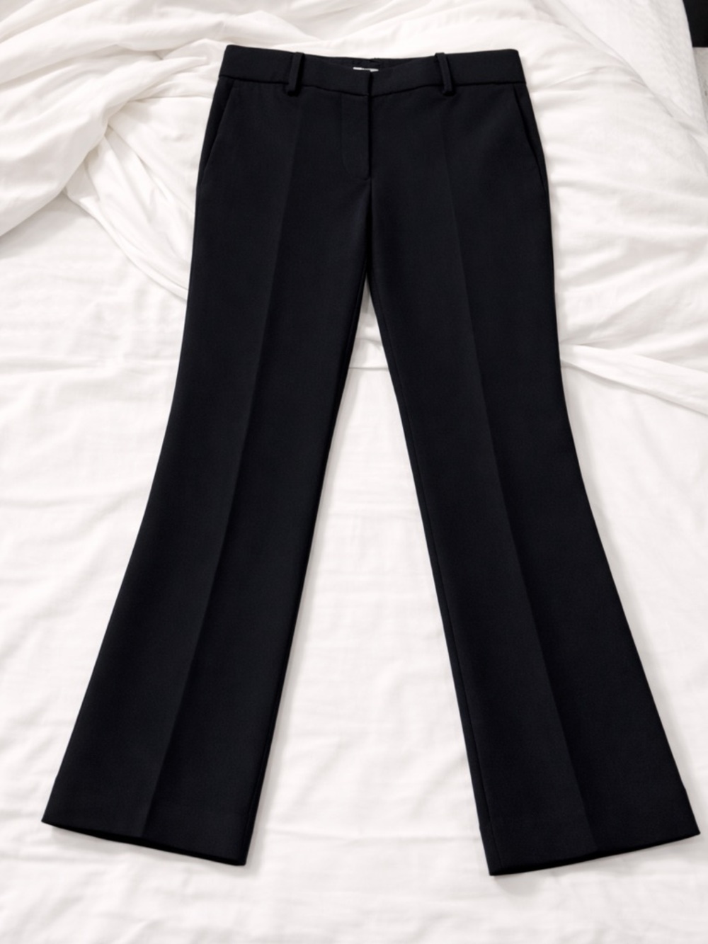 Ann Taylor Petite Sophia 2P Black Work Trousers Straight Leg Office Pants
